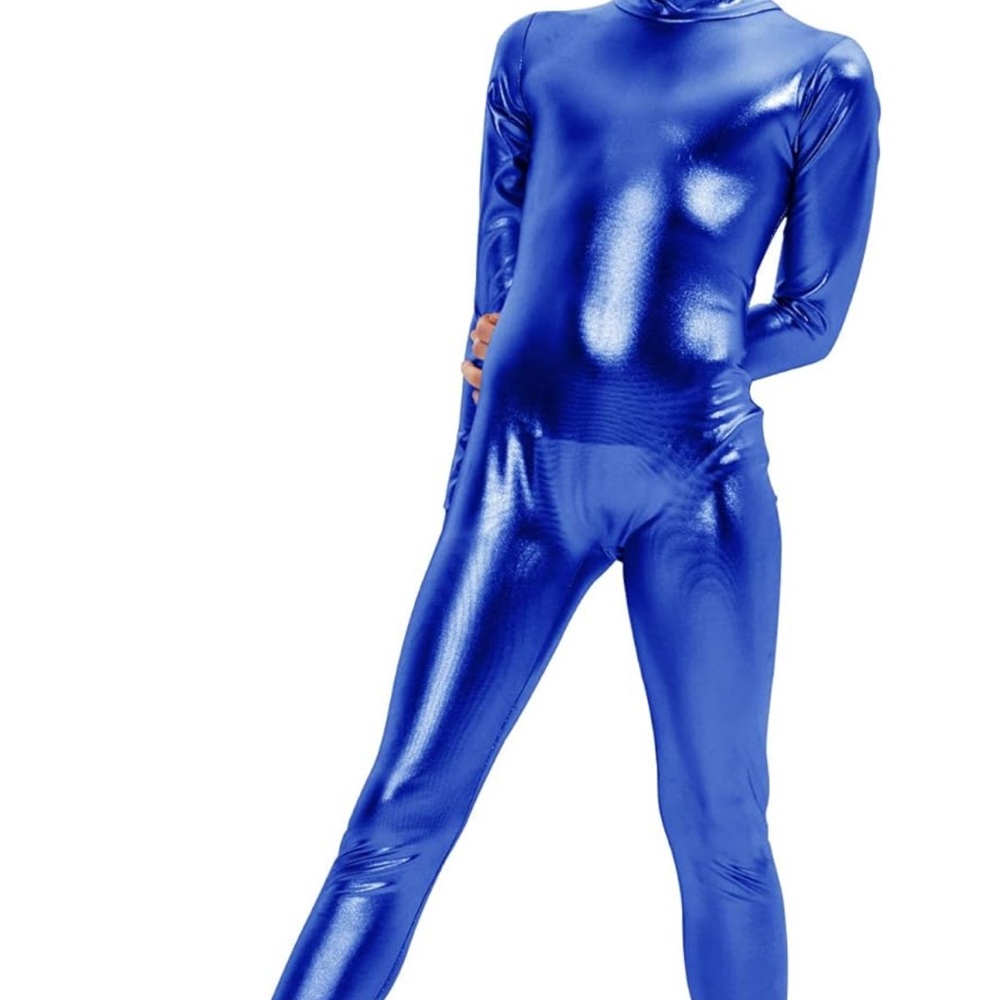 Shiny Blue Full-Body Suit